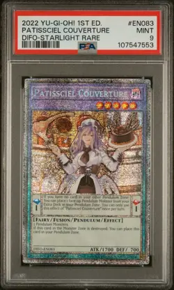 Yu-Gi-Oh Starlight Rare Patissciel Couverture, DIFO-EN083, 1st Edition PSA 9 - Image 1