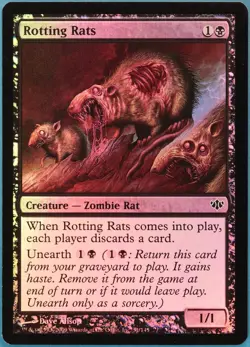 Rotting Rats FOIL Conflux NM Black Common MAGIC MTG CARD (ID# 262477) ABUGames - Image 1