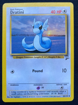 Dratini Uncommon Pokemon Card Base Set 2 - 38/130 (LP/MP) - Image 1