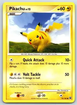 Pikachu - DP Majestic Dawn 70/100 Diamond Pearl Pokemon 151 Card LP - Image 1