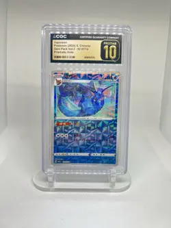 CGC 10 Pristine Vaporeon Prismatic Holo 0207/14 Gem Pack Vol.2 cbb2 Pokemon Card - Image 1