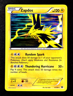 2012 Pokemon ZAPDOS Next Destinies HOLO RARE Black & White Set Card 41/99 - MINT - Image 1