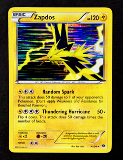 2012 Pokemon ZAPDOS Next Destinies HOLO RARE Black & White Set Card 41/99 - MINT - Image 3