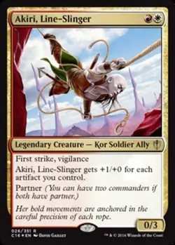 Light Play x 1 Akiri, Line-Slinger - Foil Commander 2016 - Image 1