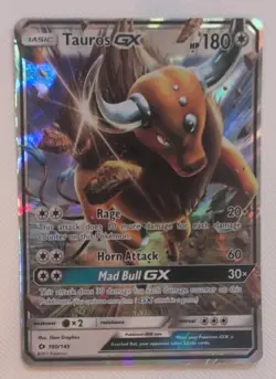 Pokemon TCG Tauros GX Holo Ultra Rare Card Sun Moon 100/149 - Image 1
