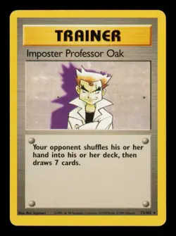 Pokemon Card Imposter Professor Oak 73/102 Base Set Vintage Trainer WOTC LP 1999 - Image 1
