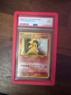 Pokemon Typhlosion Card Neo Genesis Vintage Holo Rare No.157, Japan Nintendo TCG - Image 1