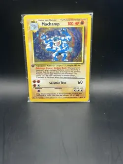 Pokemon TCG Machamp Holo Rare Card Base Set 8/102, 1st Edition, Factory Sealed - Image 1