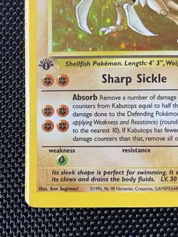 Kabutops 9/62 1st Edition Holo Rare Fossil Pokemon TCG Card - Image 5