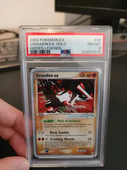 Pokemon 2004 Groudon EX Hidden Legends Holo Card 93/101 PSA 8 NM-Mint - Image 1