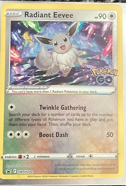 Radiant Eevee☢ very good condition Pokemon card - Image 1
