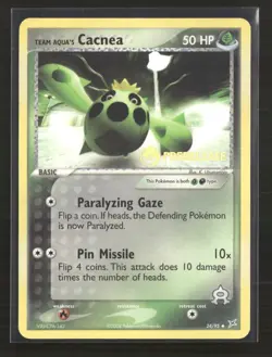 Miscellaneous Cards & Products Team Aqua's Cacnea (Prerelease) #024/095 - Image 1