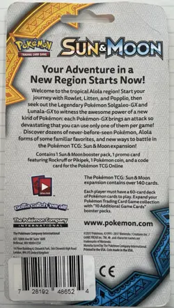 Still Sealed Pokemon Trading Card, Contains Pokemon TCG: Sun & Moon Booster Pack - Image 2