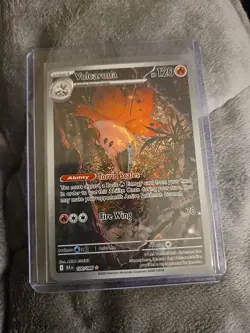 Volcarona Pokemon Black Bolt Illustration Rare Card 100/086 NM PSA Contender - Image 1