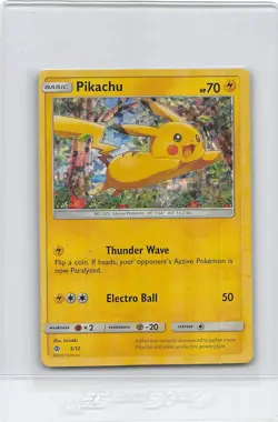 Pikachu 5/12 - HOLO - 2016 McDonalds Kids Meals - Pokemon Card TCG - LP - Image 1