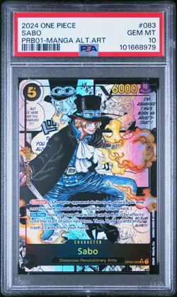 2024 ONE PIECE PRB01-PREM BOOSTER -ONE PIECE CARD THE BEST- #083 SABO PSA 10 - Image 1