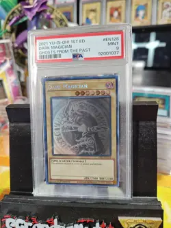 Yu-Gi-Oh Dark Magician Ghost Rare Card GFTP-EN128 1st Edition PSA 9 Mint - Image 1