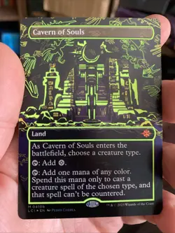 Cavern of Souls En Neon Ink Foil Full Art Standard Land Yellow 410B - Image 1