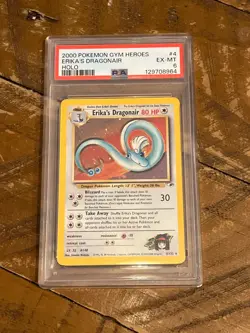 2000 Pokemon GYM Heroes Erikas Dragonair English Holo 4/132 PSA 6 - Image 1