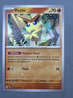 Pokemon TCG * SV Surging Sparks 021/191 Victini Uncommon * FRESH PK - Image 1