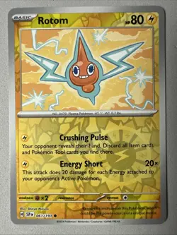 Pokemon TCG * SV Surging Sparks * 061/191 Rotom Common * REVERSE HOLO * FRESH PK - Image 1