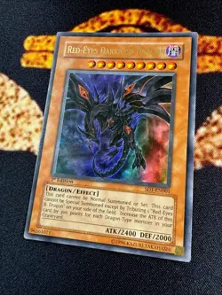 YUGIOH • RED EYES DARKNESS DRAGON • ULTRA RARE • SD1-EN001 • 1st EDITION • VLP - Image 3