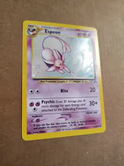 Pokemon Espeon Neo Discovery TCG 1/75 Holo Unlimited Rare Card - Image 3