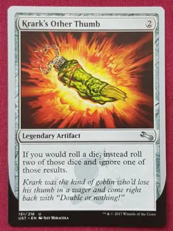 Magic The Gathering UNSTABLE KRARK'S OTHER THUMB artifact card MTG - Image 1
