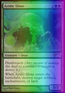 MTG Magic the Gathering Acidic Slime (6/14) Friday Night Magic 2012 LP FOIL - Image 1