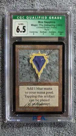1993 Alpha Edition Mox Sapphire Power 9 CGC 6.5 SIGNED Magic: The Gathering - Image 1