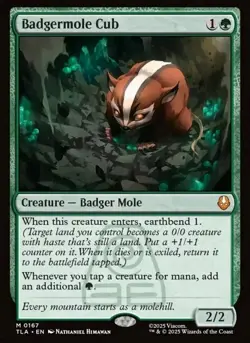 Magic The Gathering Avatar The Last Airbender Badgermole Cub Normal Near Mint - Image 1