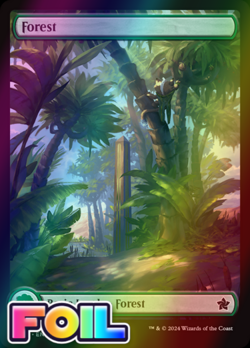 x1 Forest FDN Foundations MTG 290 FOIL FULL ART BASIC LAND M/NM 1x - Image 1