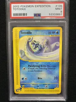2002 Pokemon Expedition Totodile 135/165 PSA 9 Mint - Image 1