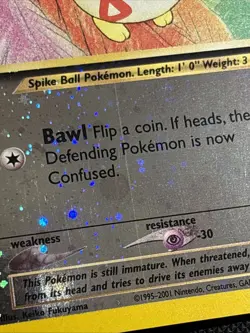 2001 Pokemon Southern Islands WotC Promo 4/18 Togepi Holo SWIRL - Image 5