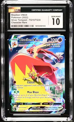 CGC 10 Blaziken VMAX TG15/TG30 Silver Tempest Trainer Gallery Pokemon 2022 - Image 1