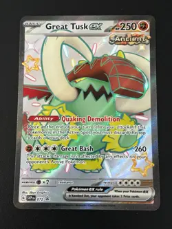 Pokemon TCG Scarlet Violet Promo Shiny Great Tusk EX 72 Holo Rare NM - Image 1
