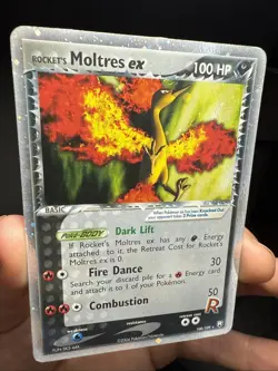 Pokemon TCG Rocket's Moltres ex 100/109 EX Team Rocket Returns Set Ultra Rare LP - Image 1