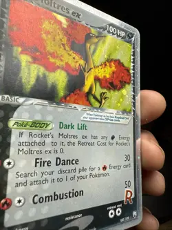Pokemon TCG Rocket's Moltres ex 100/109 EX Team Rocket Returns Set Ultra Rare LP - Image 4