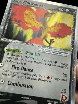Pokemon TCG Rocket's Moltres ex 100/109 EX Team Rocket Returns Set Ultra Rare LP - Image 5
