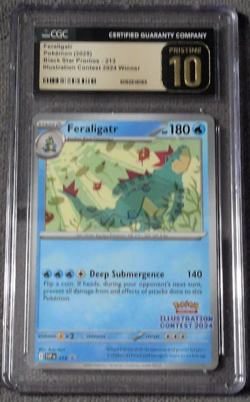 CGC Pristine 10 - Pokemon - Feraligatr - Promo - 213 (Illustration Contest 2024) - Image 1