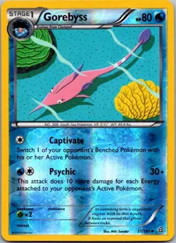 Pokemon XY Primal Clash Gorebyss Reverse Holo 51/160 - Image 1