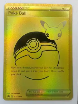 Pokemon Poke Ball SWSH146 Gold Celebrations Anniversary Edition - NM - Image 1