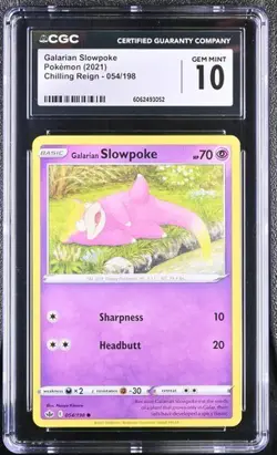 2021 Pokemon Chilling Reign Galarian Slowpoke 054/198 - CGC 10 - Gem Mint! - Image 1