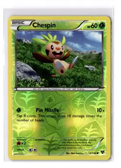 Chespin - 12/146 XY Base Set Reverse Holo Common - LP - POKEMON TCG - Image 1