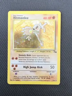 Pokemon Hitmonlee Fossil Unlimited 7/62 Holo Rare LP WOTC 1999 - Image 3
