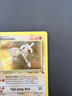 Pokemon Hitmonlee Fossil Unlimited 7/62 Holo Rare LP WOTC 1999 - Image 5