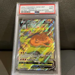 2022 Pokemon Charizard V #260 SWSH Black Star Promo Holo PSA 9 Mint - Image 1