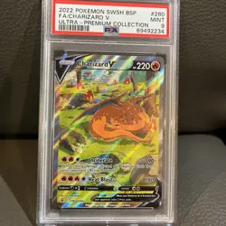 2022 Pokemon Charizard V #260 SWSH Black Star Promo Holo PSA 9 Mint - Image 2
