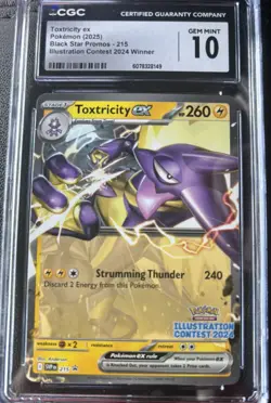 2025 POKEMON SVP EN-SV PROMO ILLUSTRATION CONTEST 2024 #215 TOXTRICITY EX CGC 10 - Image 1