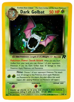 Dark Golbat - 7/82 Team Rocket 2000 - Holo - WOTC Pokemon TCG - Image 1